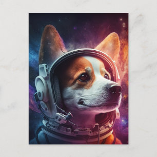 Carte postale Dog in Space Astronaut