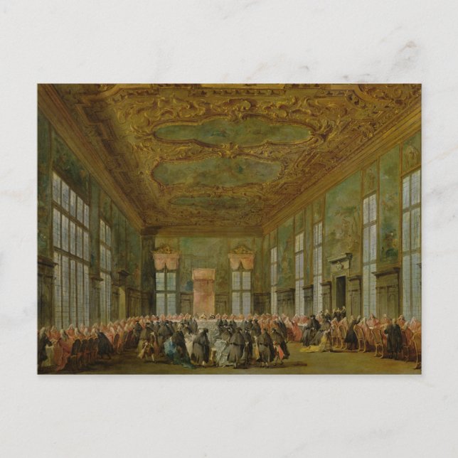 Carte Postale Doge Alvise Mocenigo IV donnant un banquet (Devant)