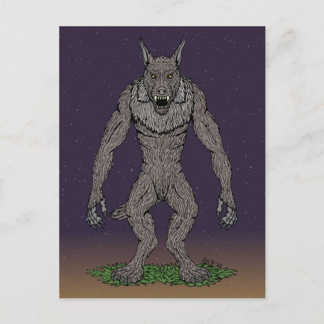 Carte Postale Dogman Cryptid ou Werewolf (Devant)