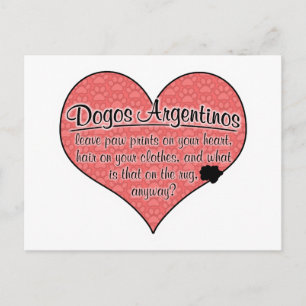 Carte Postale Dogo Argentino Empreintes de pattes Chien Humour