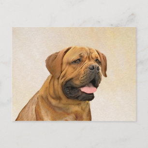 Carte Postale Dogue de Bordeaux Peinture - Cute Original Chien A