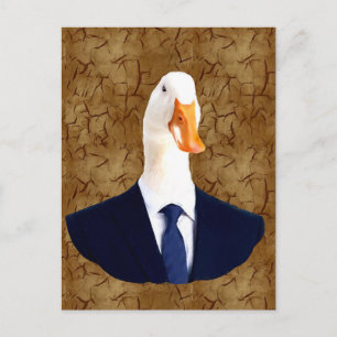 Carte postale d'oie anthropomorphe