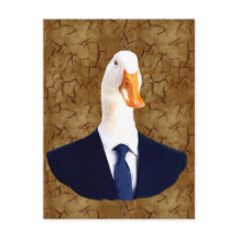 Carte postale d'oie anthropomorphe