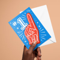 Doigt en mousse bleue et rouge Numéro 1 Fête des p