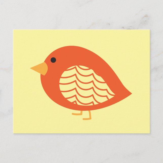 Carte postale d'oiseau orange (Devant)