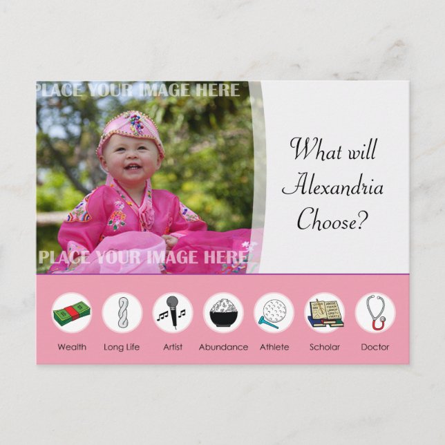 Carte Postale Doljabi Doljanchi Dol coréen 1er anniversaire (Devant)