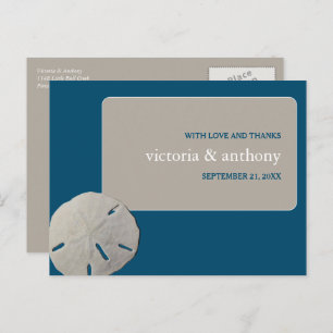 Carte Postale Dollar de sable, Merci de mariage Ocean Blue Beach