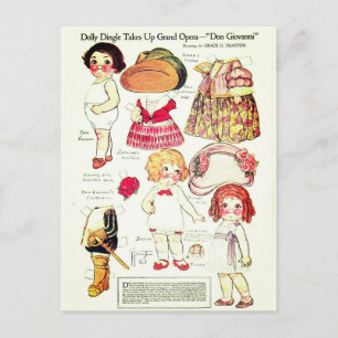 Carte Postale Dolly Dingle Opera Boy and Girls Paper Doll