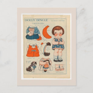 CARTE POSTALE DOLLY DINGLE PAPER DOLL POSTCARD
