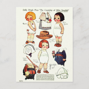 Carte Postale Dolly Dingle Play Boy and Girls Paper Dolls