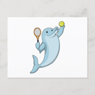 Carte Postale Dolphin at tennis