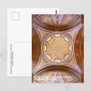 Carte Postale Dôme baroque de l'église Santo Antonio de Lisboa