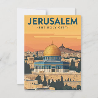 Carte Postale Dôme de Jérusalem vintage du Rocher Israël Voyage