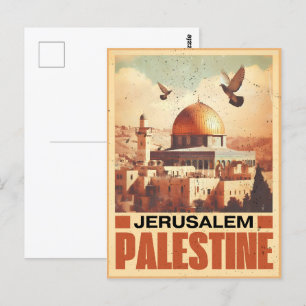 Carte Postale Dôme de la mosquée Al-Aqsa de Jérusalem vintage