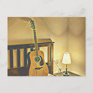 Carte Postale Don de guitare acoustique