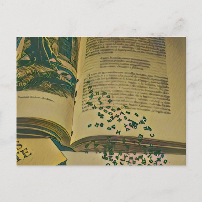 Carte Postale Don pour amoureux de bibliothèque (Devant)