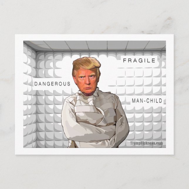 Carte Postale Donald dans un carcan anti Trump (Devant)