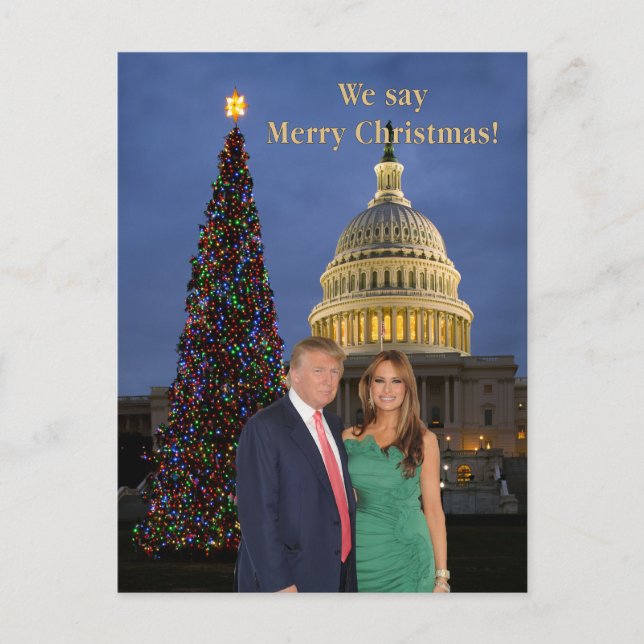 Carte Postale Donald et Melania : On dit Joyeux Noël ! (Devant)