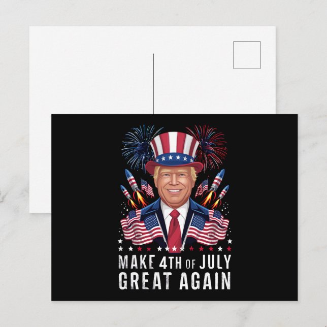 Carte Postale Donald Trump 4 juillet sa grandeur (Devant / Derrière)