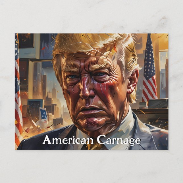 Carte Postale Donald Trump Carnage américain (Devant)
