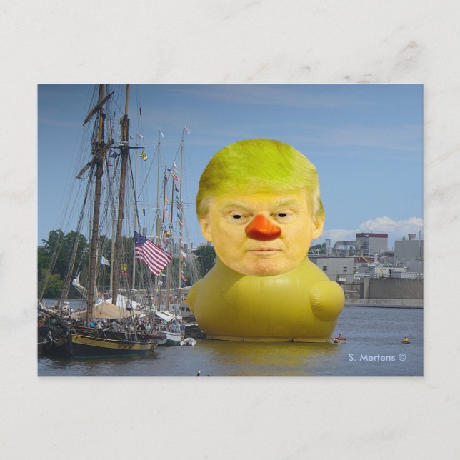 Carte postale Donald Trump en caoutchouc (Devant)