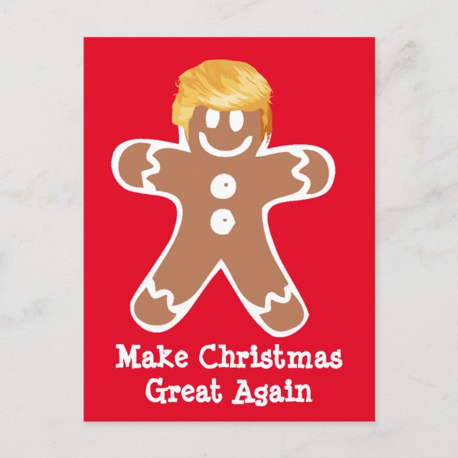 Carte Postale Donald Trump Gingerbread homme (Devant)
