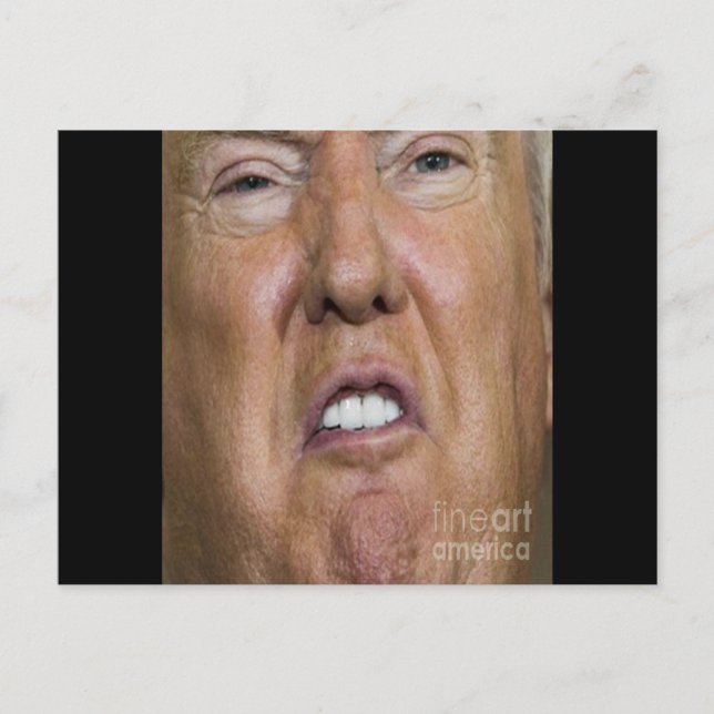 Carte Postale Donald Trump Mouth Teeth Bike (Devant)