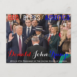 Carte Postale Donald Trump prêtant serment 20 janvier
