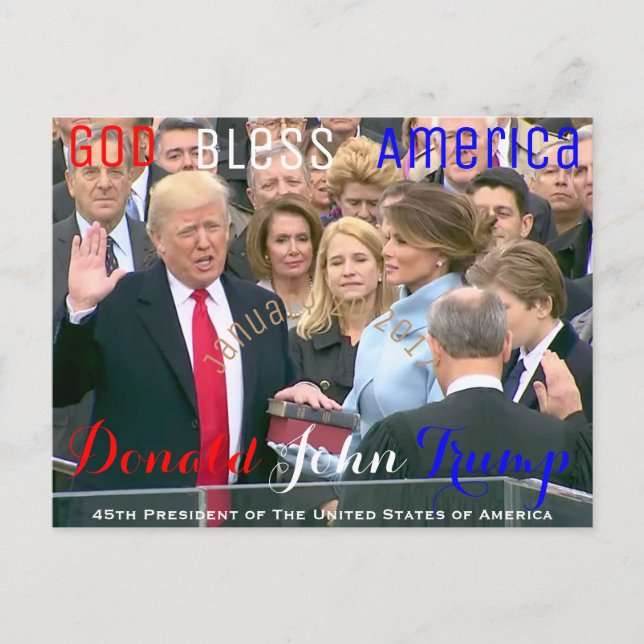 Carte Postale Donald Trump prêtant serment 20 janvier (Devant)