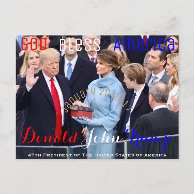 Carte Postale Donald Trump prêtant serment 20 janvier (Devant)
