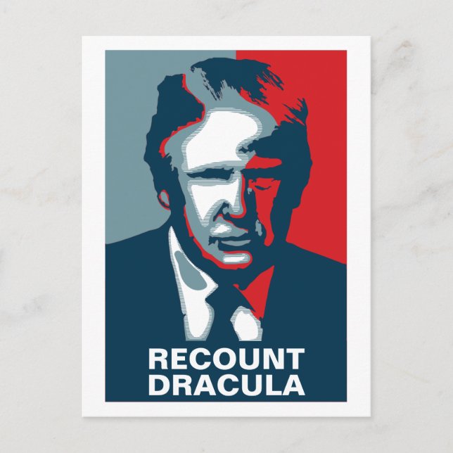 Carte Postale Donald Trump RECOUNT DRACULA (Devant)