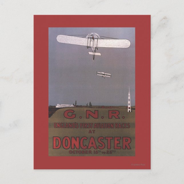 Carte Postale Doncaster, Angleterre - Premières courses aérienne (Devant)