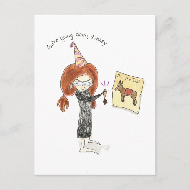 Carte postale Donkey Anniversaire (Devant)