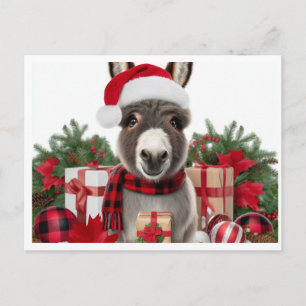 Carte Postale Donkey de Noël festif
