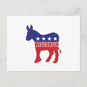 Carte Postale Donkey, démocrate du Wisconsin