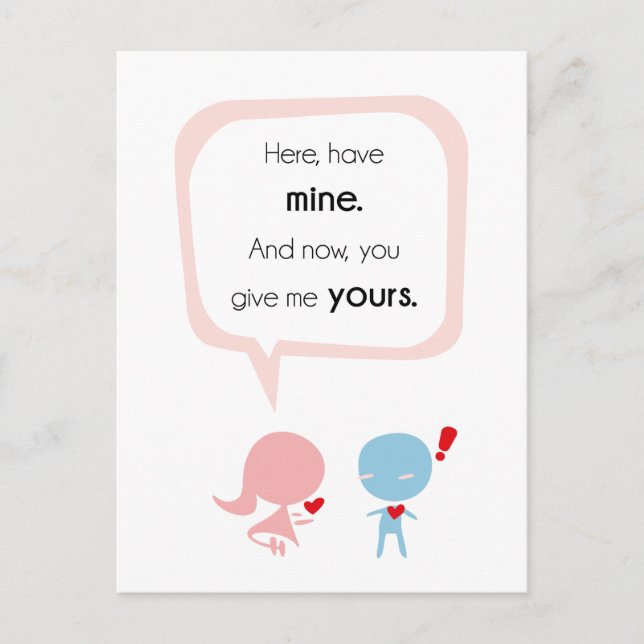 Carte Postale Donne-moi ton coeur (Devant)