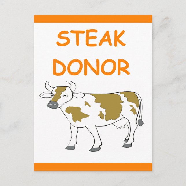 Carte Postale donneur de steak (Devant)