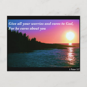Carte Postale Donnez à Dieu toutes vos soucis et vos soucis