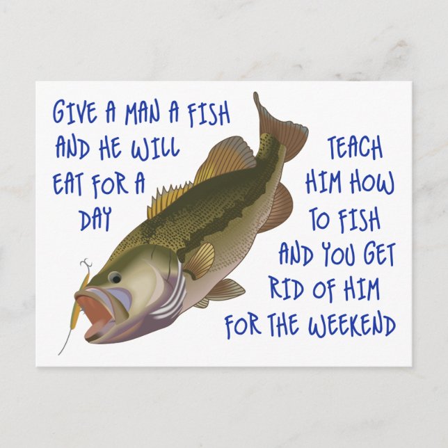 Carte Postale Donnez un poisson à un homme (Devant)