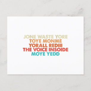 Carte Postale Don't Waste Your Time On Me I Miss You Lyric