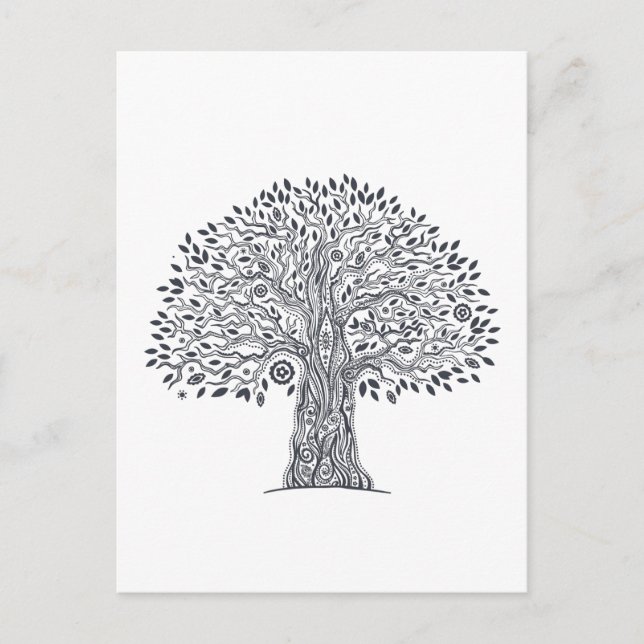 Carte Postale Doodle Arbre De Vie (Devant)