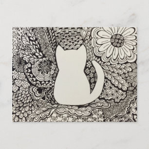 Carte Postale Doodle cat