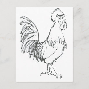 Carte Postale Doodle Cockerel