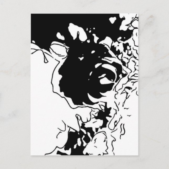 Carte Postale Doodle de fleurs (Devant)