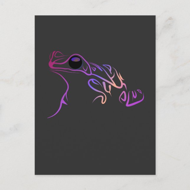 Carte Postale Doodle de grenouille stylisé (Devant)