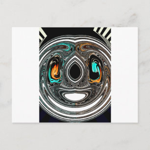 Carte Postale Doodle ethnique africain Zebra texturé Art Imprime