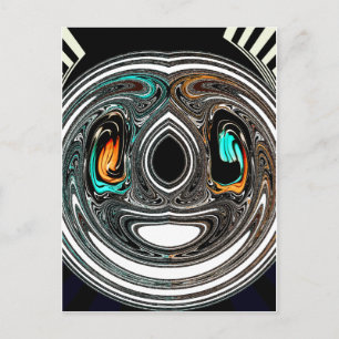 Carte Postale Doodle ethnique africain Zebra texturé Art Imprime