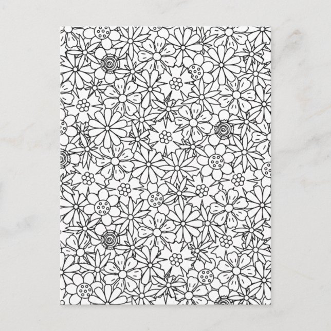 Carte Postale Doodle floral (Devant)