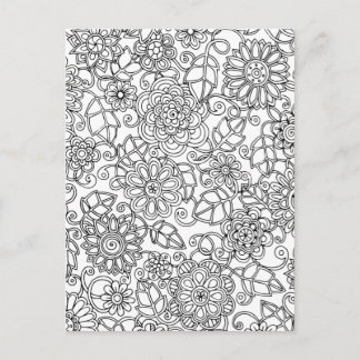 Carte Postale Doodle floral ethnique