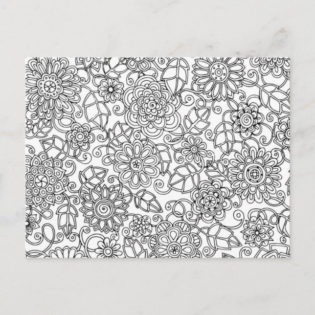 Carte Postale Doodle floral ethnique (Devant)